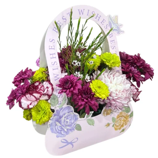 Canasta de flores de estacion